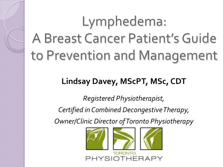 lymphedema a breast cancer patient s guide to prevention