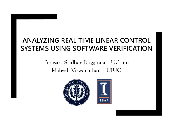 systems using software verification