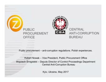CENTRAL  PUBLIC  ANTI-CORRUPTION  PROCUREMENT  BUREAU  OFFICE  Public procurement