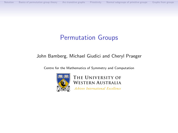 permutation groups