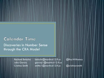 Discoveries in Number Sense  through the CRA Model  Rachael Betscha  betschr@martin.k12.fl.us