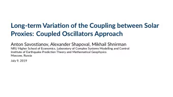Long-term Variaon of the Coupling between Solar  Proxies: Coupled Oscillators Approach  Anton