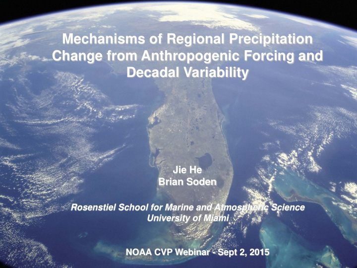 mechanisms of regional precipitation change from