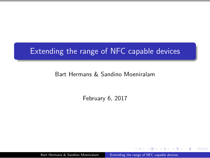extending the range of nfc capable devices
