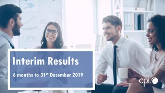 Interim Results 6 months to 31 st December 2019  Disclaimer The presentation contains forward-