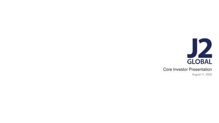 core investor presentation