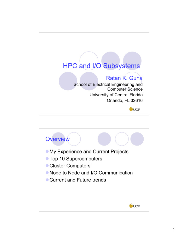 hpc and i o subsystems