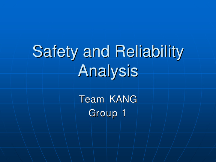 safety and reliability safety and reliability analysis