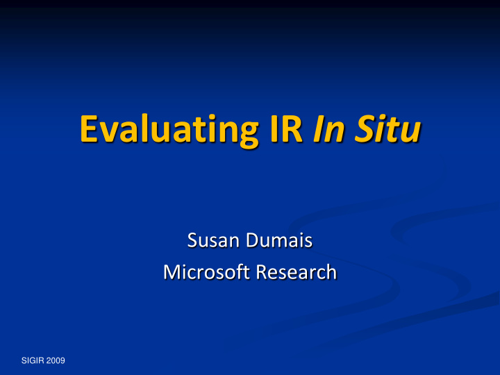 evaluating ir in situ