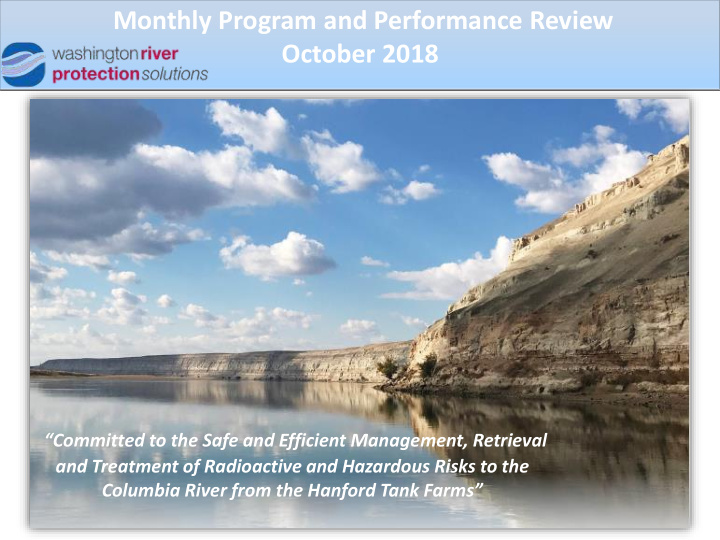 monthly program and performance review october 2018