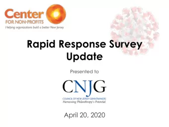 Rapid Response Survey  Update  Presented to  April 20, 2020  349 responses  April 3-7, 2020