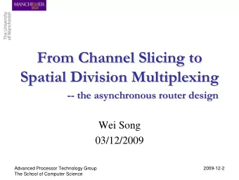 From Channel Slicing to  From Channel Slicing to  Spatial Division Multiplexing  Spatial Division