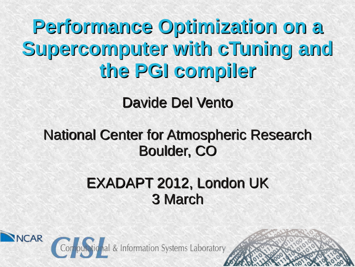 performance optimization on a performance optimization on