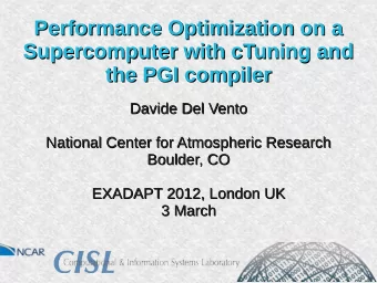 Performance Optimization on a  Performance Optimization on a  Supercomputer with cTuning and