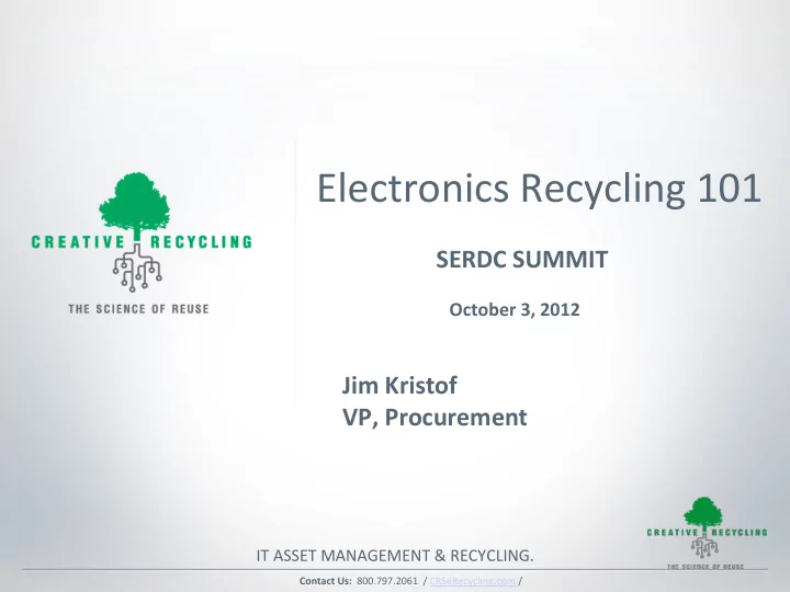 electronics recycling 101
