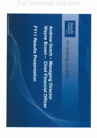 For personal use only  For personal use only  For personal use only  For personal use only  For