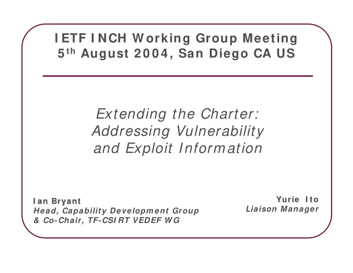 extending the charter addressing vulnerability and
