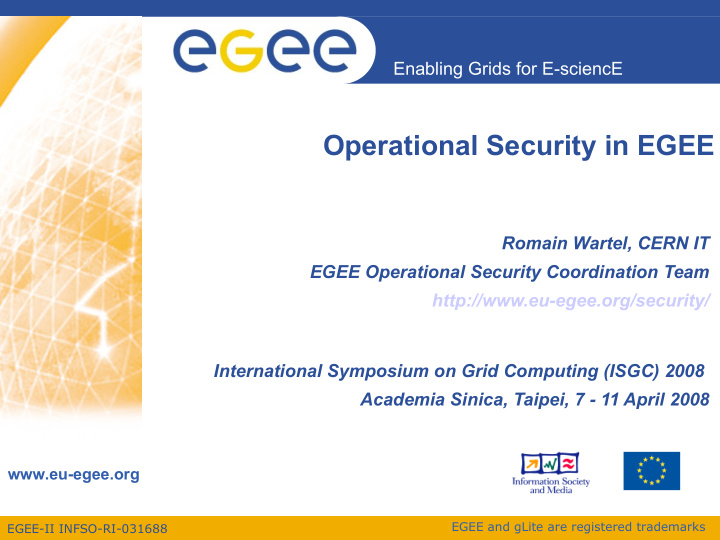 operational security in egee