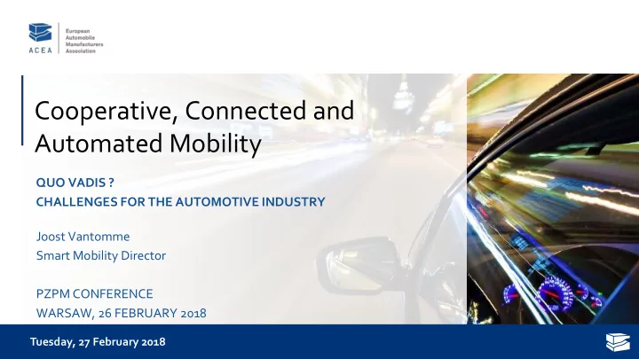 cooperative connected and automated mobility