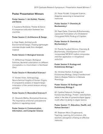 Poster Presentation Winners  25. Pavan Poudel, Computer Science,  Adaptive versioning in