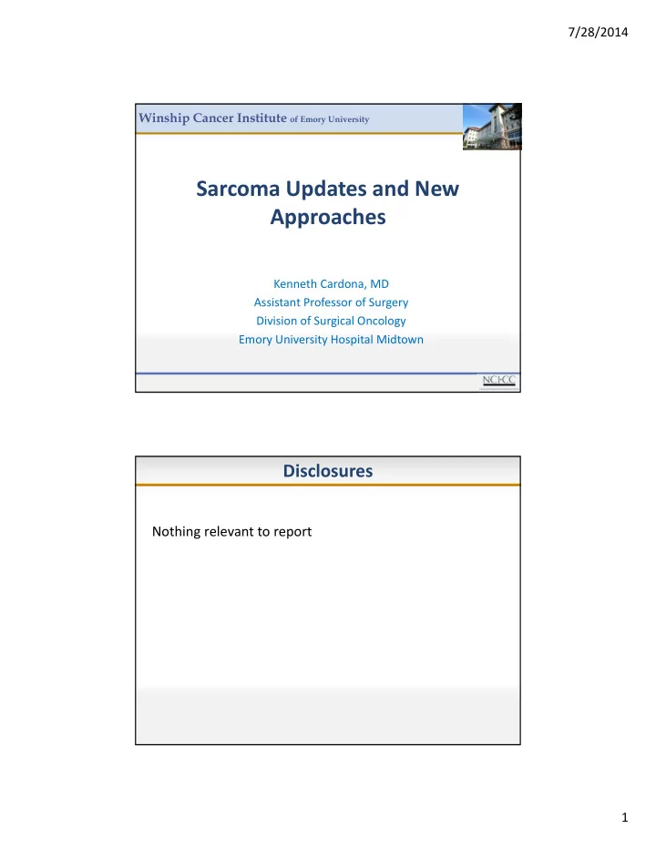 sarcoma updates and new approaches