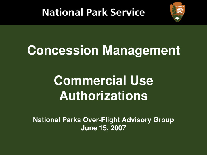 concession management commercial use authorizations