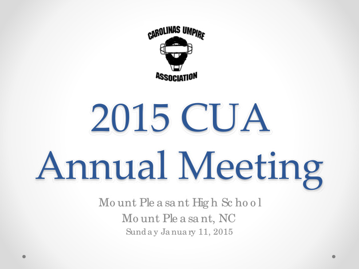 2015 cua annual meeting