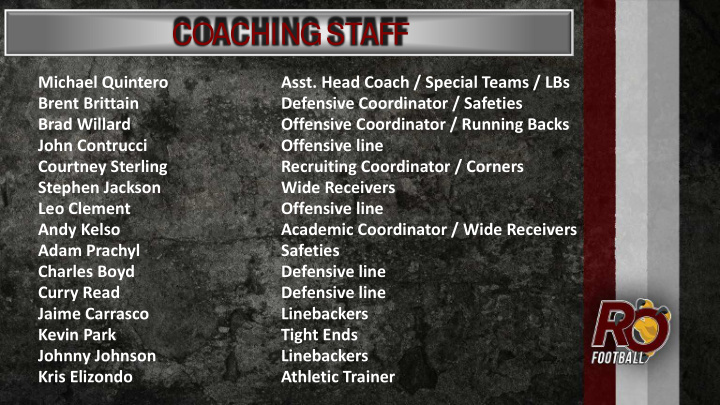 coaching staff