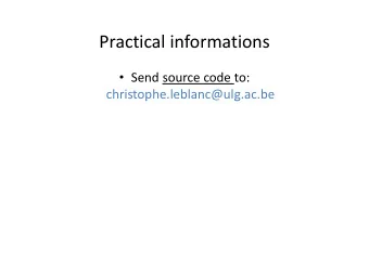 Practical informations  Practical informations  Send source code to: