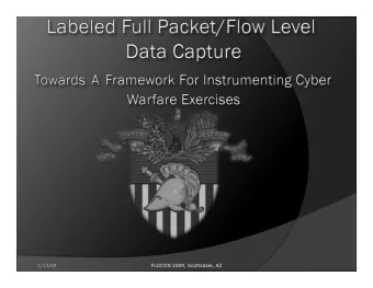 1/13/09  FLOCON 2009, Scottsdale, AZ  DoD Disclaimer  This document was prepared as a service to