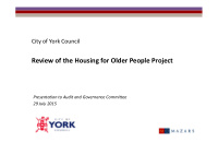 review of the housing for older people project