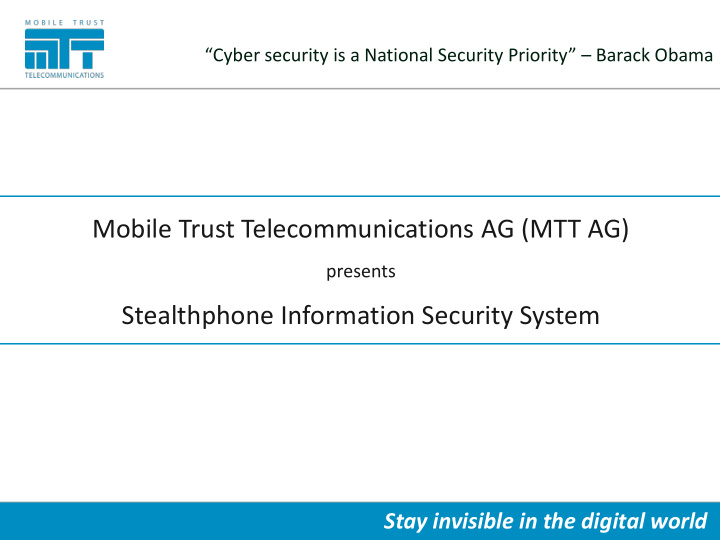 mobile trust telecommunications ag mtt ag