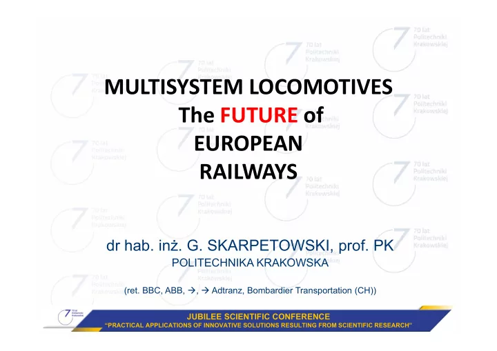 multisystem locomotives the future of european railways