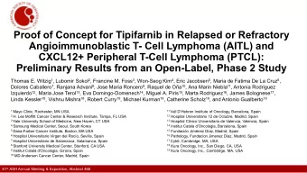 Proof of Concept for Tipifarnib in Relapsed or Refractory  Angioimmunoblastic T- Cell Lymphoma