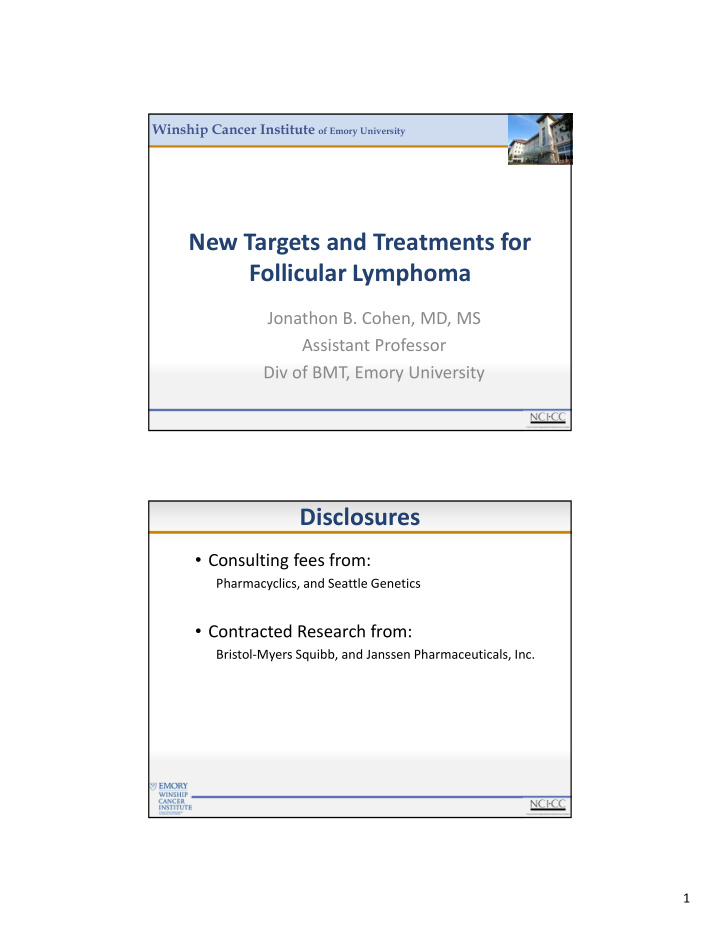 new targets and treatments for follicular lymphoma