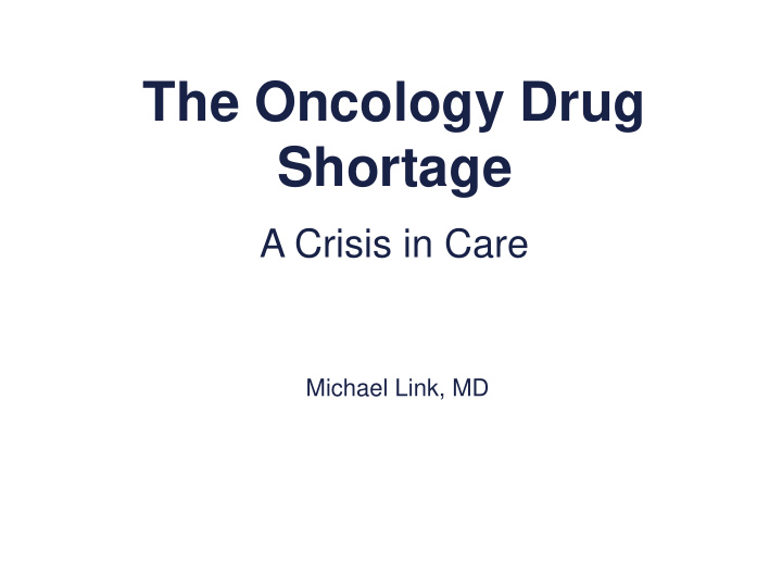 the oncology drug