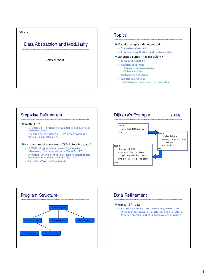 data abstraction and modularity