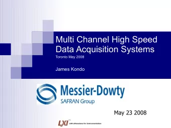 Multi Channel High Speed  Data Acquisition Systems  Toronto May 2008  James Kondo  May 23 2008  tm