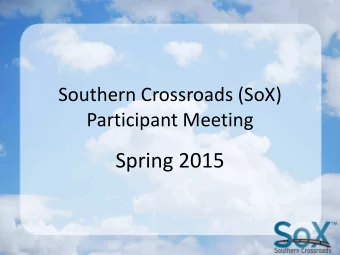 Spring 2015  Agenda - Thursday  Logistics  Introductions  Agenda Bash  Network Updates