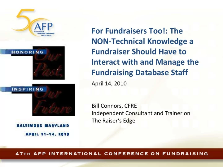 fundraiser should have to