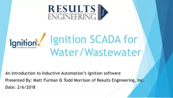 Ignition SCADA for  Water/Wastewater  An Introduction to Inductive Automations Ignition software
