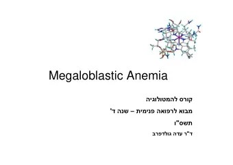 Megaloblastic Anemia