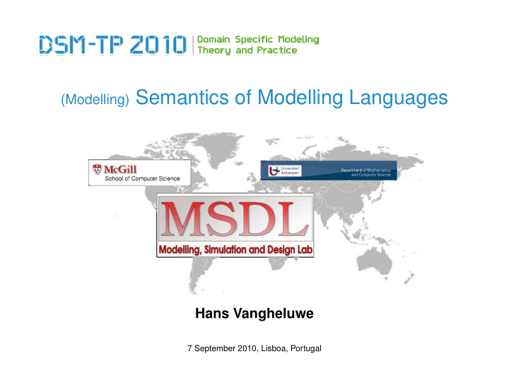 modelling semantics of modelling languages