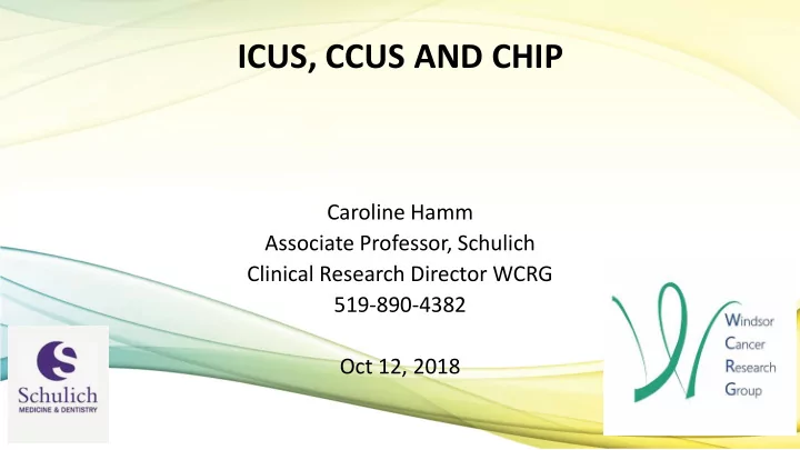 icus ccus and chip