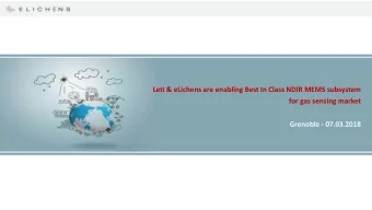 Leti &amp; eLichens are enabling Best In Class NDIR MEMS subsystem  for gas sensing market