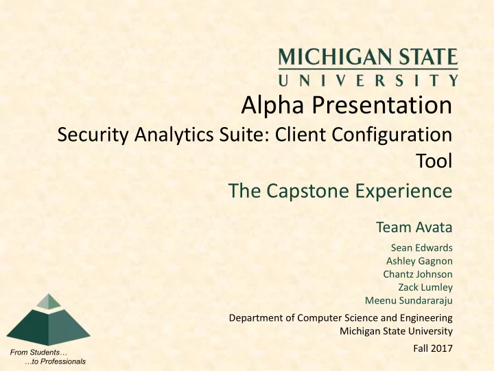 alpha presentation