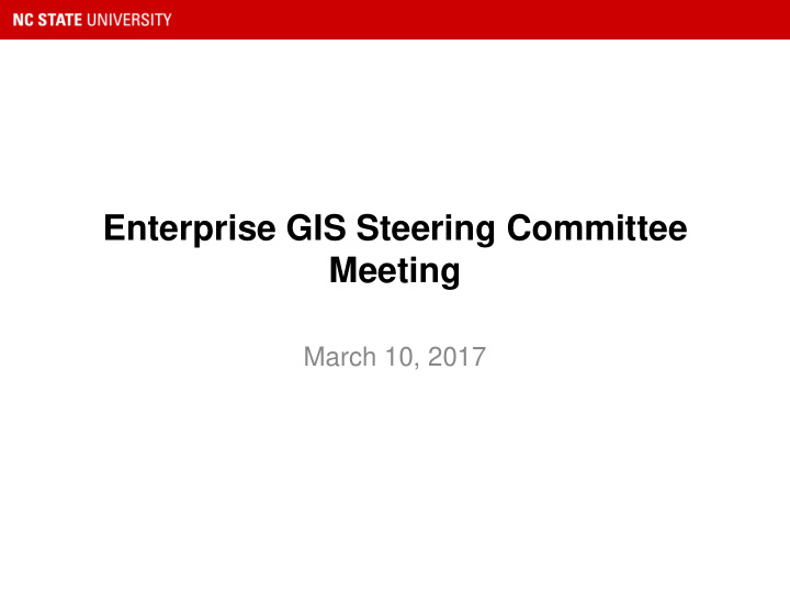 enterprise gis steering committee meeting