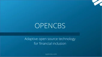 OPENCBS  Adaptive open source technology  for financial inclusion  opencbs.com  OpenCBS  Tablet