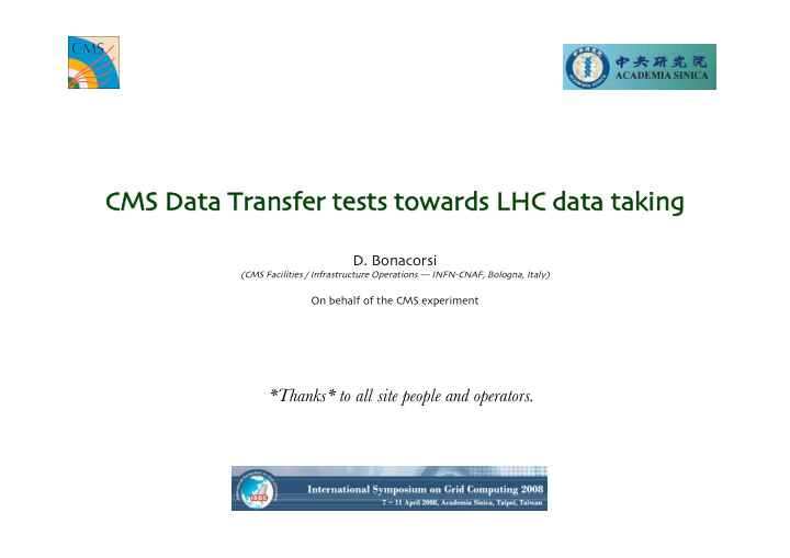 cms data transfer tests towards lhc data taking cms data