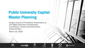 Pub  ublic  lic Un  Univ  iver  ersity  sity Ca  Capit  pital  al  Ma  Mast  ster  er Pla  lanning